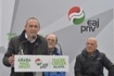 Andoni Ortuzar, Ramiro González y Xabier Agirre participan en la inauguración del batzoki de Ribera Baja, en Rivabellosa